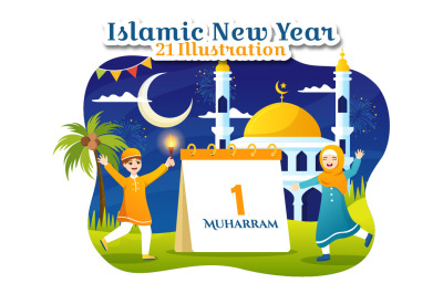 21 Happy Islamic New Year Illustration