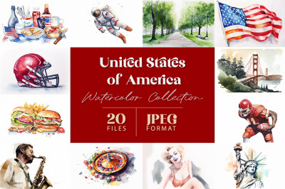 United States of America Watercolor Collection