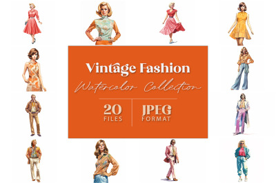 Vintage Fashion Watercolor Collection
