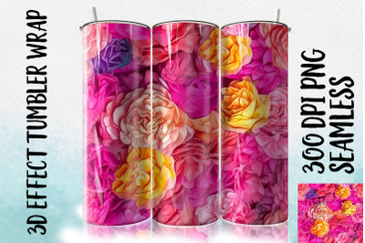 3D Peony Tumbler Wrap 3