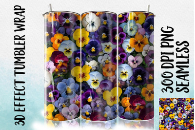 3D Pansy Tumbler Wrap 3