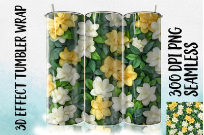 3D Gardenia Tumbler Wrap 3