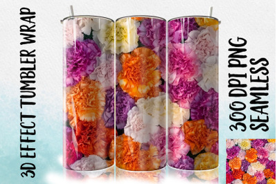 3D Carnation Tumbler Wrap 2