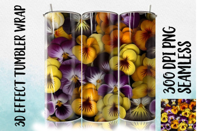 3D Pansy Tumbler Wrap 2