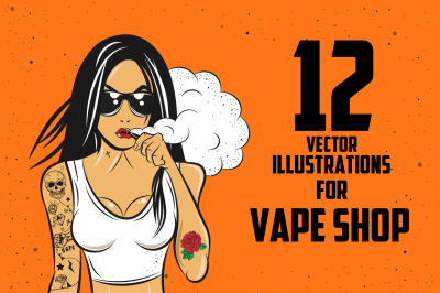 12 Illustrations for Vape Shop 