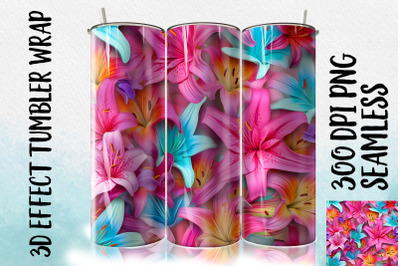 3D Lily Tumbler Wrap 3