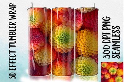 3D Dahlia Tumbler Wrap 3