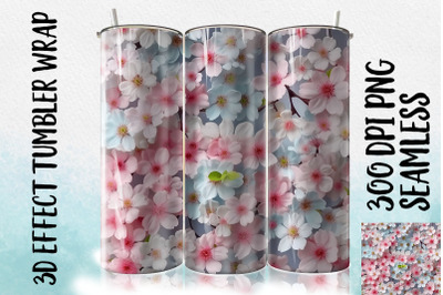 3D Cherry Blossom Tumbler Wrap 3