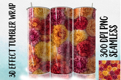 3D Carnation Tumbler Wrap 3