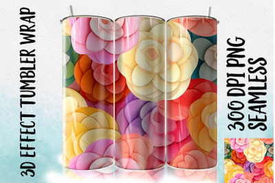 3D Camellia Tumbler Wrap 3