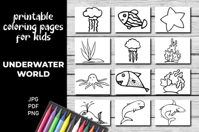 Under The Sea Clipart. Printable Coloring Pages For Kids.