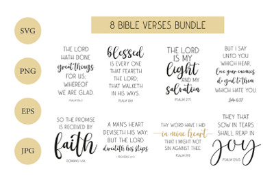 8 Bible Verses Bundle, Bible Verses SVG, Christian SVG