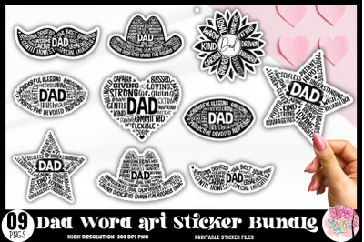 Dad Word Art Sticker Bundle