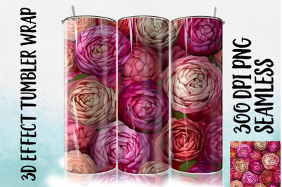 3D Peony Tumbler Wrap 1