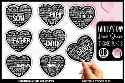 Father&#039;s day heart Sticker Bundle