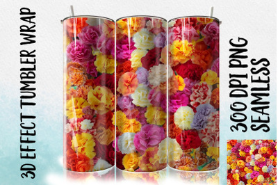 3D Carnation Tumbler Wrap 1