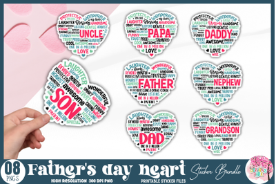 Father&#039;s day heart Sticker Bundle