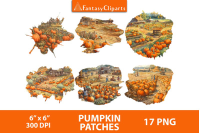 Pumpkin Patches Fields Landscapes Overlay Clipart PNG