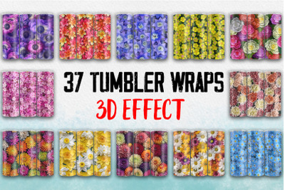 3D Floral Tumbler PNG Bundle