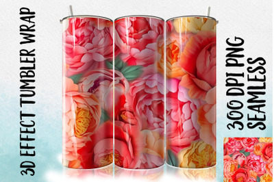 3D Peony Tumbler Wrap