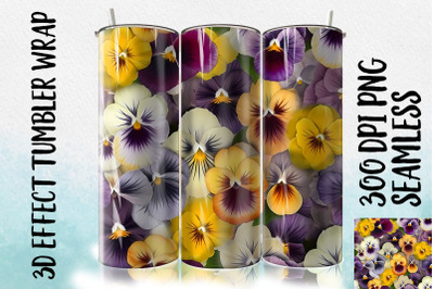 3D Pansy Tumbler Wrap