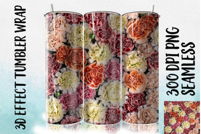 3D Carnation Tumbler Wrap