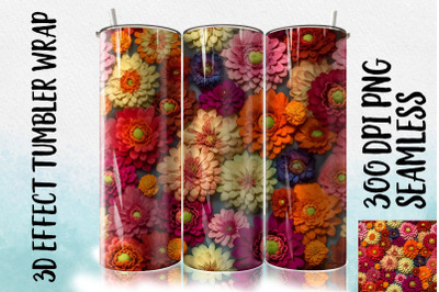 3D Zinnias Tumbler Wrap