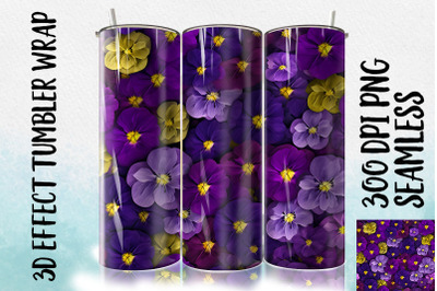 3D Violets Tumbler Wrap 3