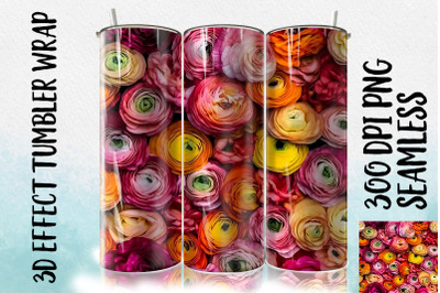 3D Ranunculus Tumbler Wrap 3