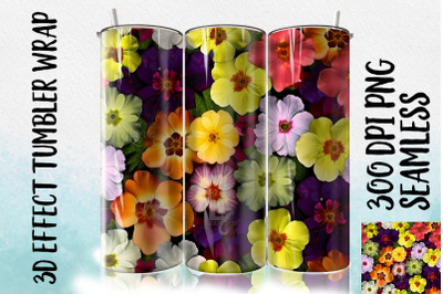 3D Primroses Tumbler Wrap 3