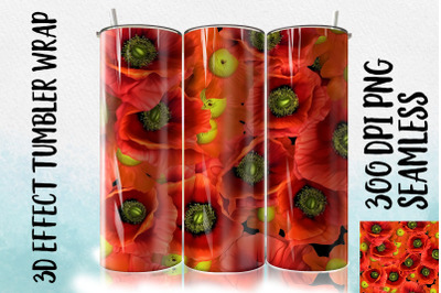 3D Poppies Tumbler Wrap 3