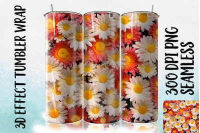 3D Daisies Tumbler Wrap 3