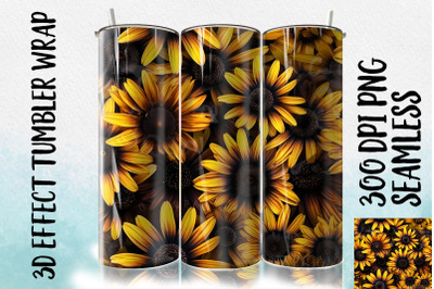 3D Black-eyed Susans Tumbler Wrap 3