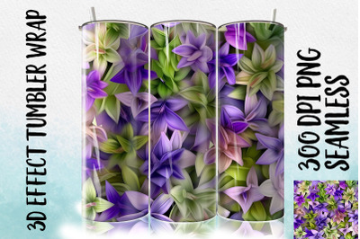 3D Bellflowers Tumbler Wrap 3