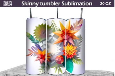 &nbsp;3D Flowers Tumbler Wrap | Asters 3D Tumbler