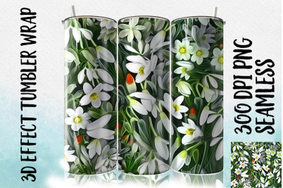 3D Snowdrops Tumbler Wrap