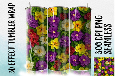 3D Primroses Tumbler Wrap