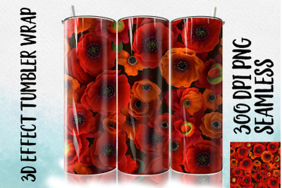 3D Poppies Tumbler Wrap