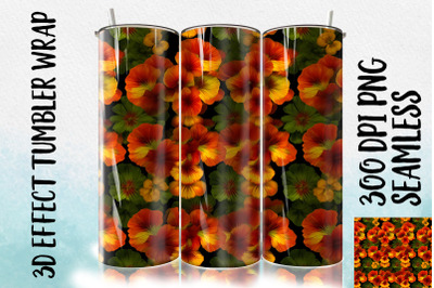 3D Nasturtiums Tumbler Wrap 3