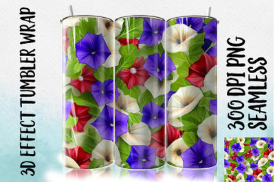 3D Morning glories Tumbler Wrap