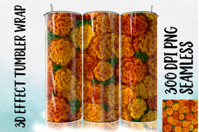 3D Marigolds Tumbler Wrap 3