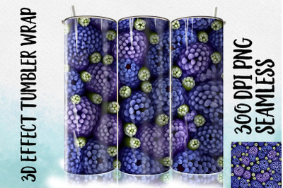 3D Grape hyacinths Tumbler Wrap