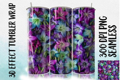 3D Bellflowers Tumbler Wrap