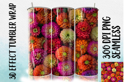 3D Zinnias Tumbler Wrap 1