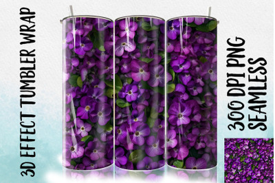 3D Violets Tumbler Wrap 1