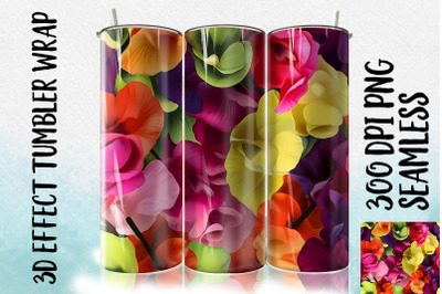 3D Sweet peas Tumbler Wrap 1