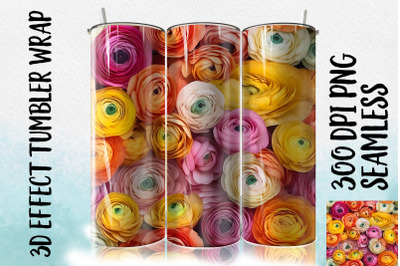 3D Ranunculus Tumbler Wrap 1