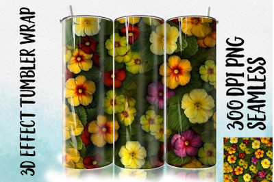 3D Primroses Tumbler Wrap 1