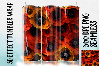 3D Poppies Tumbler Wrap 1