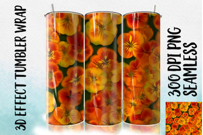 3D Nasturtiums Tumbler Wrap 1